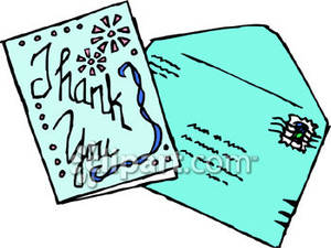 Thank You Card And An Envelope   Royalty Free Clipart Picture