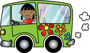 Van Clip Art Clip Art Illustration Of A Girl Driving A Van 0071 1006