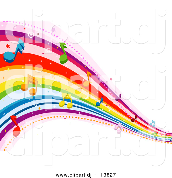 Vector Clipart Of Rainbow Waves With Music Notes By Bnp Design Studio