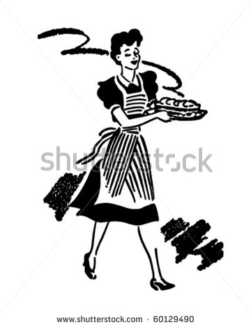 Waitress Serving Clipart Waitress Serving Food   Retro Clip Art    