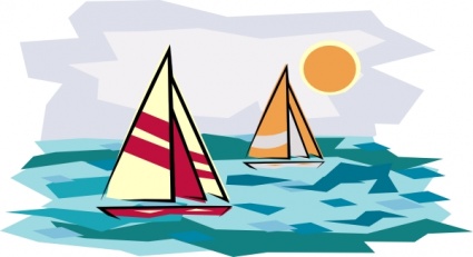 Zwei Segelboote In Sunset Clipart Cliparts Clipart   Clipartlogo Com