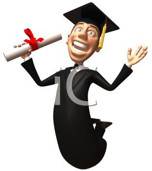 0511 1006 0417 2151 3d Graduate Jumping For Joy Clipart Image