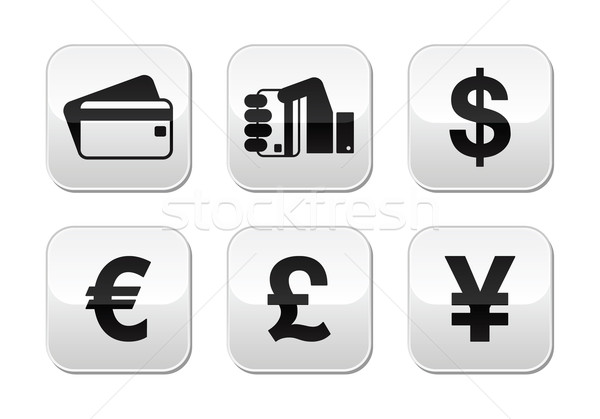 2152463 Payment Methods Buttons Set   Credit Card By Cash   Currency