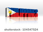 3d Vector Philippines Word Text Flag