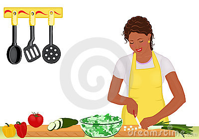 African Woman Cooking Salad On White Royalty Free Stock Photo   Image