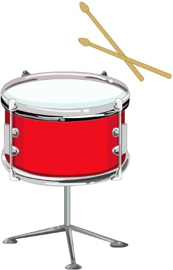 Clip Art Of A Red Snare Drum Or Tenor Drum Or Side Drum On Stand With
