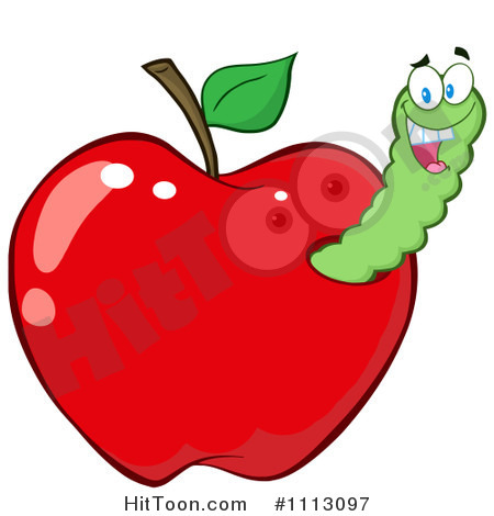 Clipart Happy Worm Red   