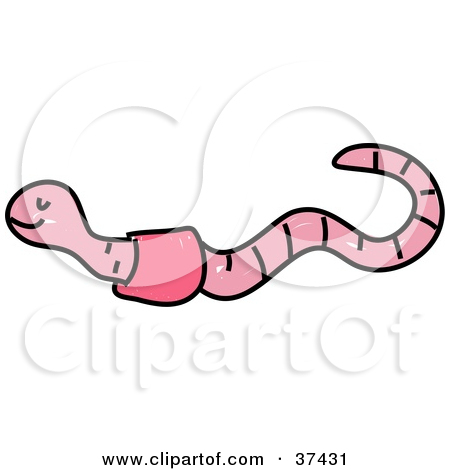 Clipart Illustration Of A Happy Pink Earth Worm By Prawny  37431