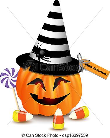 Clipart Vector Of Halloween Funny Pumpkin   Illustration Of Halloween