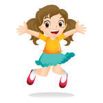 Girl Jumping Excitedly Illustration Of Cute Cheerleading Girl Jumping