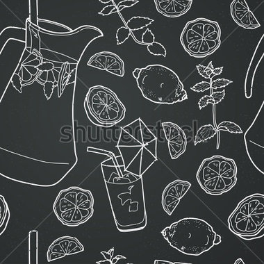 Ice And Glass On Chalkboard Background  Hand Drawn Vector Background