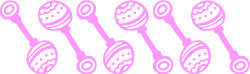 Its A Girl Clip Art Pink Baby Rattles Border