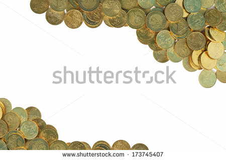 Malaysian Coin Currency Border  Isolated On White Background Focus