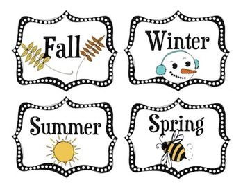 Need Season Labels For Your Calendar Area  Make A Clothespin With An