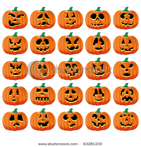 Pumpkin Faces Clip Art   Item 3   Vector Magz   Free Download Vector    
