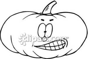 Pumpkin With A Silly Face Royalty Free Clipart Picture