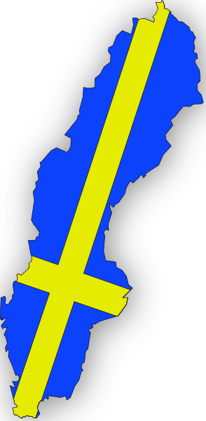 Sweden Flag In Sweden Map Clip Art At Clker Com   Vector Clip Art