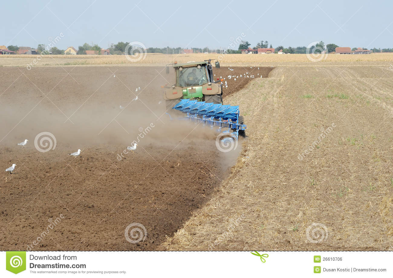 Tractor Plowing Royalty Free Stock Image   Image  26610706