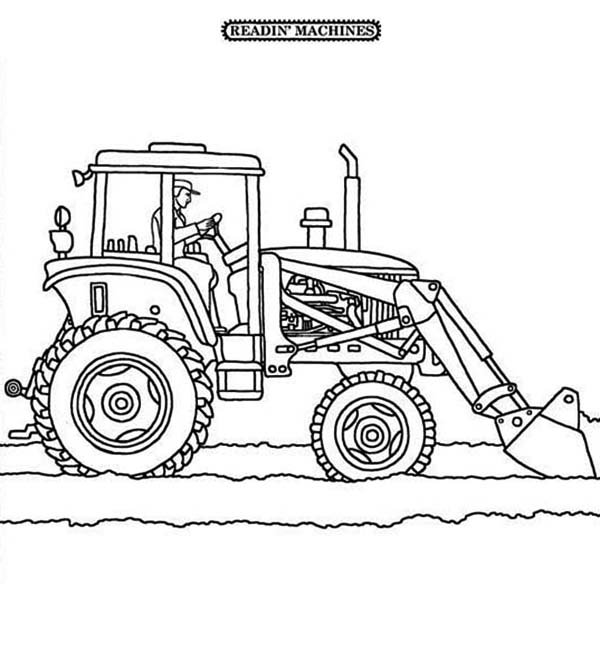 Tractor   Tractor Plowing The Snow Coloring Page