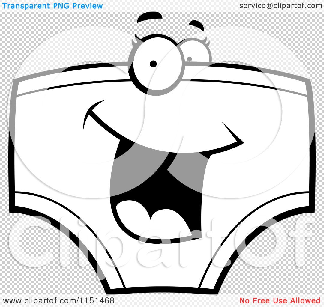 Underwear Clipart Black And White Cartoon Clipart Of A Black And White