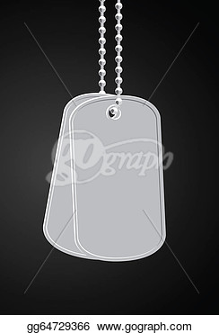 Vector Military Dog Tags On Black  Clipart Drawing Gg64729366
