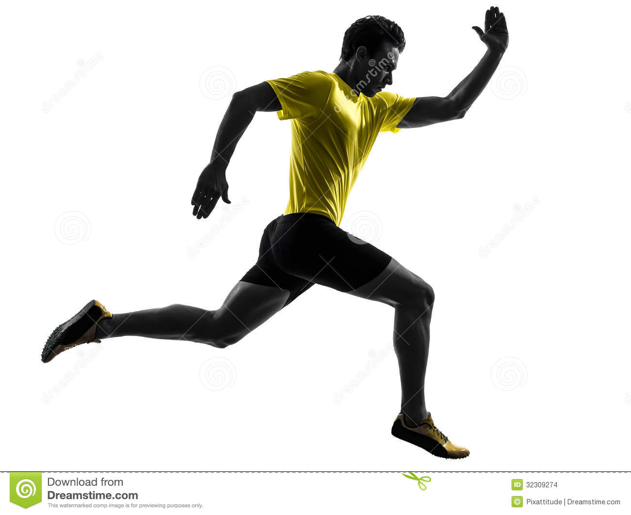 Young Man Sprinter Runner Running Silhouette Stock Images   Image