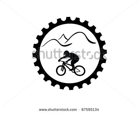 Bicycle Gear With Mountain Bike Rider Stock Vector 67595134    