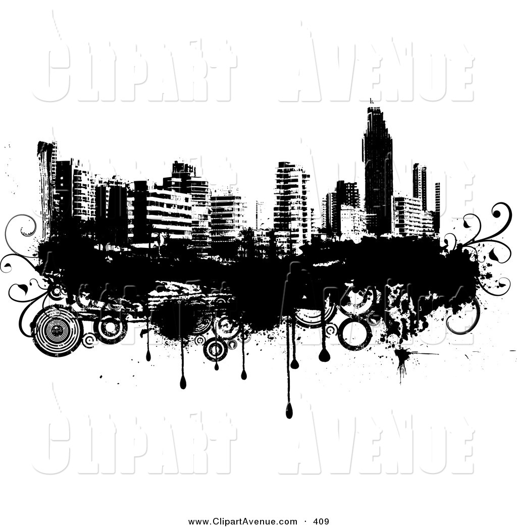 City Clipart Black And White Black And White City Skyline