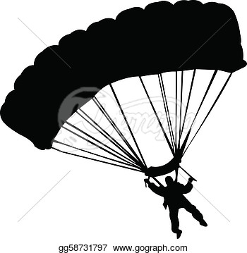 Clip Art   Illustration Of Parachutists   Vector  Stock Illustration