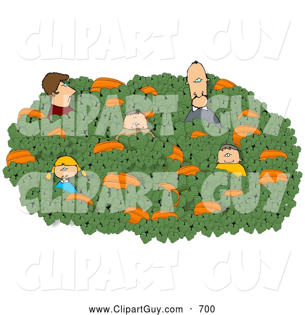 Clip Art Of Afamily Of Five Looking For That Perfect Halloween Pumpkin