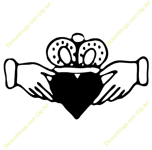Clipart 11951 Claddagh With Filled In Heart   Claddagh With Filled In