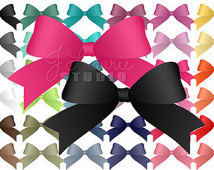 Clipart Colorful Satin Bows  Clipart Bows Clipart Ribbons Digital Bows    