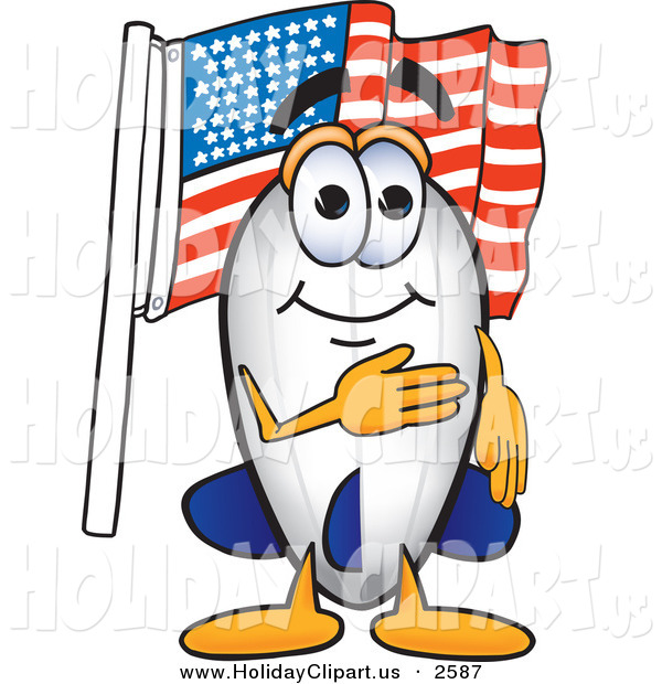 Holiday Clip Art Of A Smiling Patriotic Blimp Mascot Cartoon Character