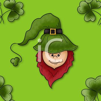 Leprechaun Face On A St Patrick S Day Background Royalty Free Clipart