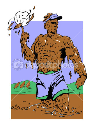 Mud Volleyball Clipart