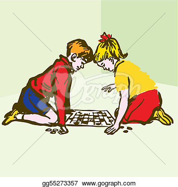 Playing Board Games   Vector Illustration Cartoon  Eps Clipart