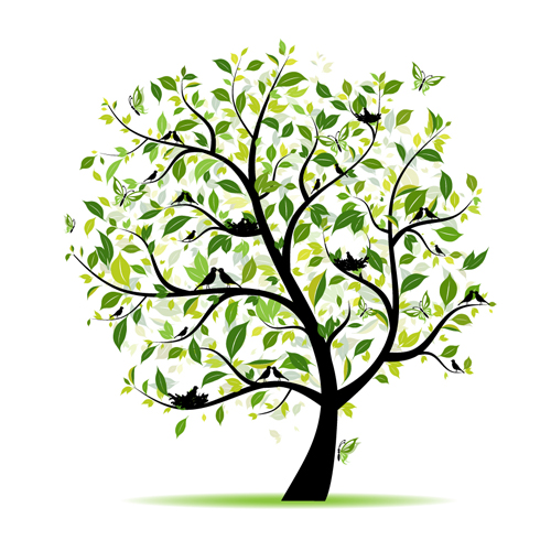 Spring Tree Elements Vector 05 Download Name Different Spring Tree