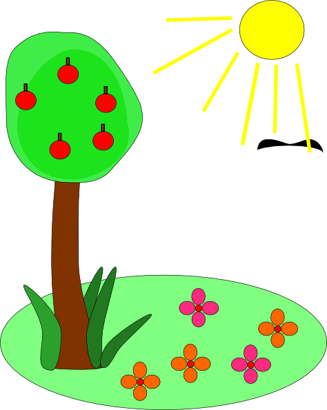 Sun Tree Flowers Clip Art At Clker Com   Vector Clip Art Online