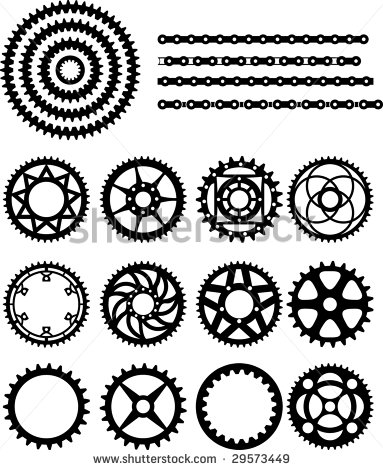 Vector Illustration Of Bicycle Gears And Chain   Stock Vector