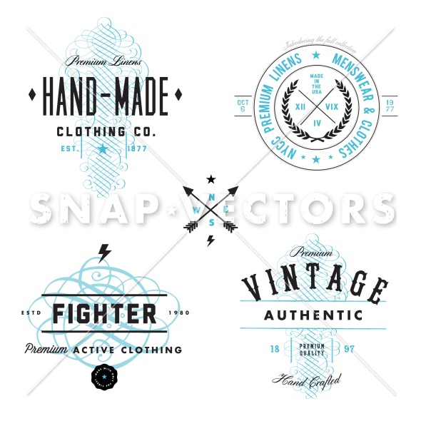 Vector Vintage Logo And Badge Set   Snap Vectors   Clipart   Vectors