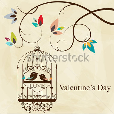 Animals   Wildlife   St  Valentine S Day Greeting Card With Birds