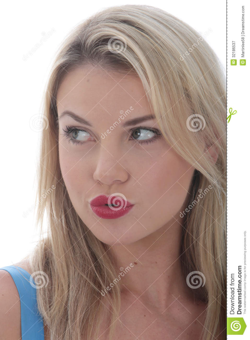 Attractive Young Woman Pursed Lips Royalty Free Stock Photography