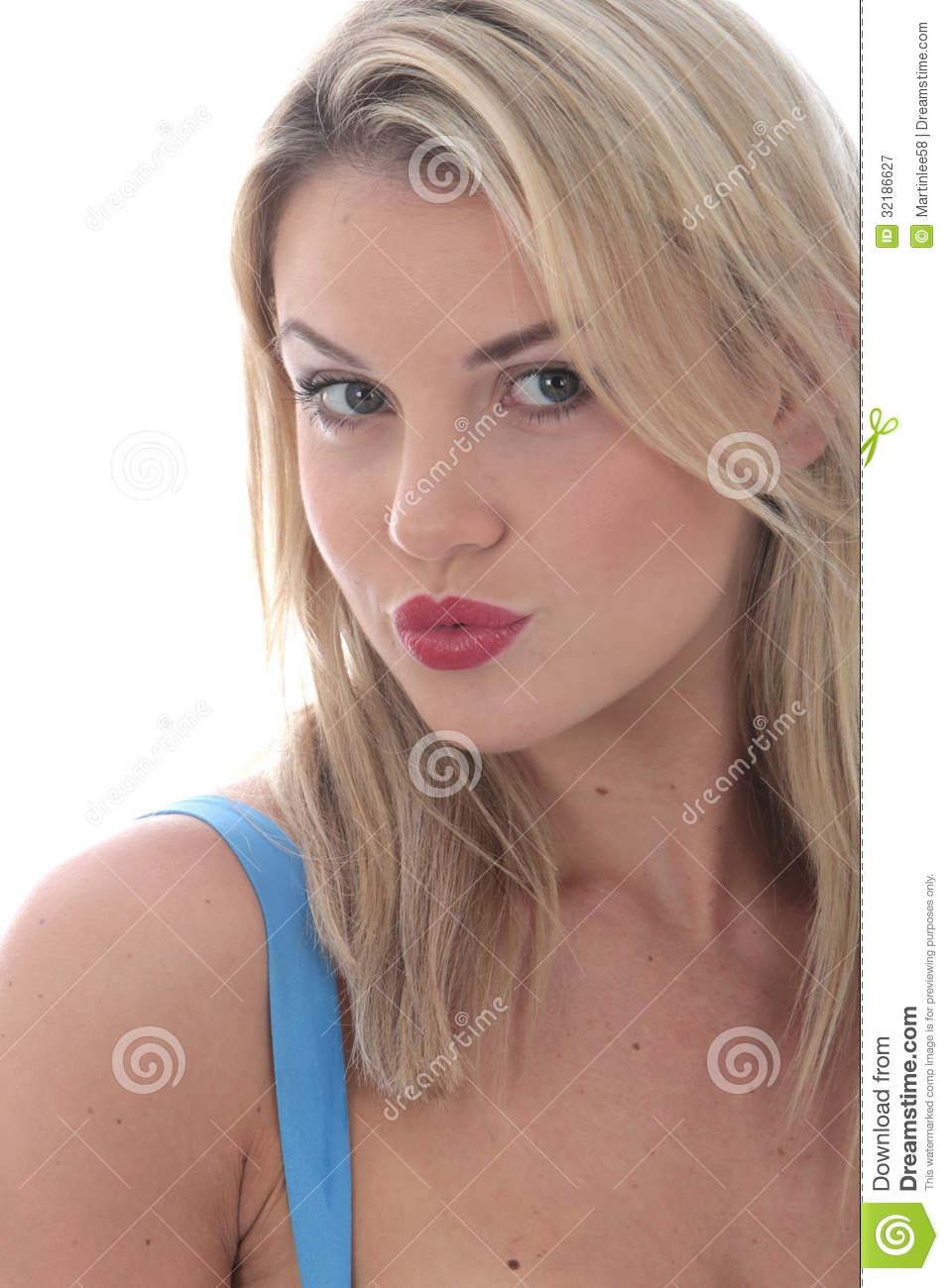 Attractive Young Woman Pursed Lips Wearing Sexy Lingerie Royalty Free