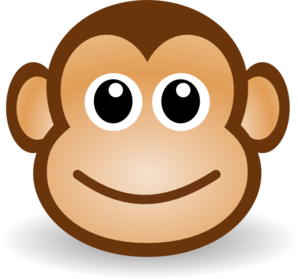 Baby Monkey Clipart Black And White Happy Monkey Face Md Png