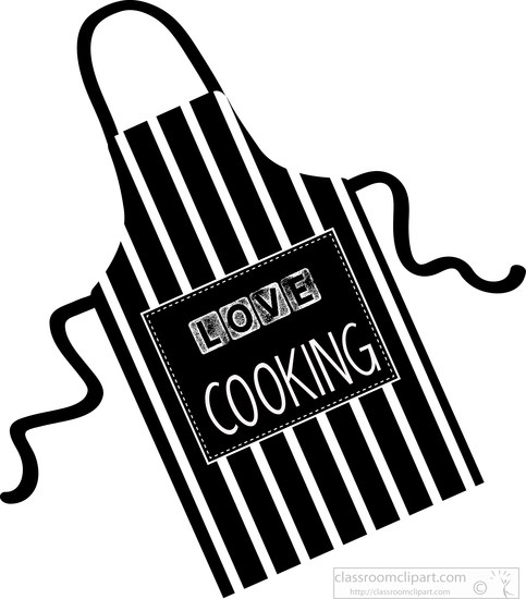 Black Striped Love Cooking Apron Clipart 70153   Classroom Clipart