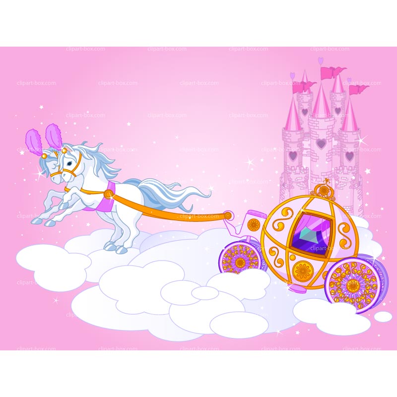 Clipart Princess Carriage Background   Royalty Free Vector Design