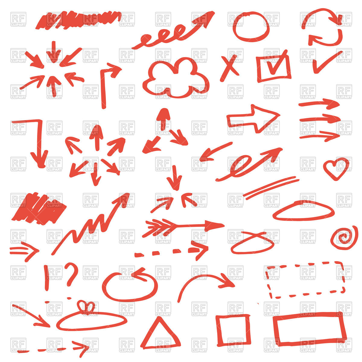 Hand Drawn Sketchy Arrows Download Royalty Free Vector Clipart  Eps