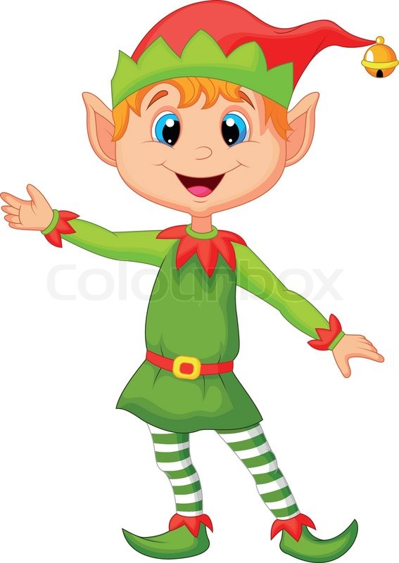 Image 8104885 231286 Cute Christmas Cartoon Elf Presenting Jpg