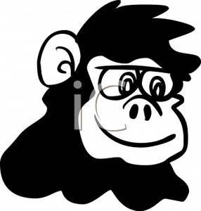 Monkey Face Clip Art Black And White Black And White Monkey Face    