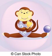 Monkey Rhythmic Gymnast   The Main Symbol Of This Vector